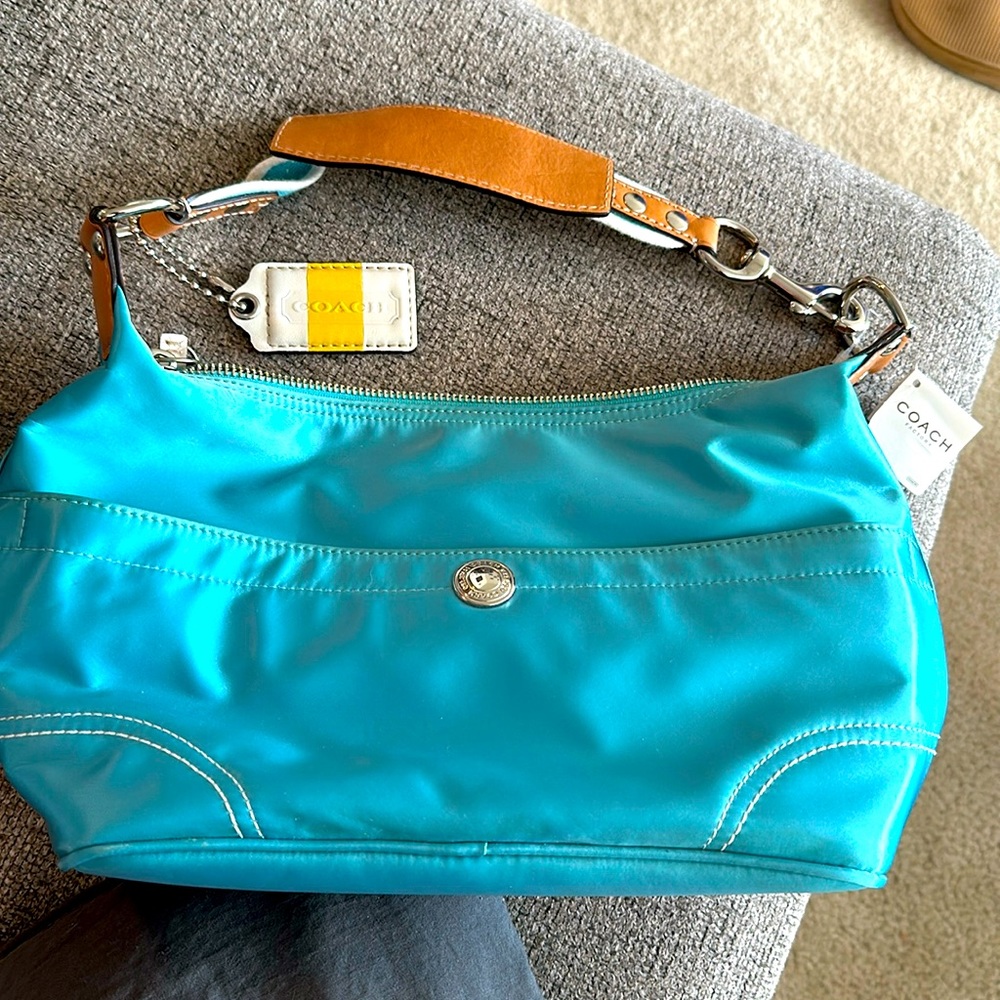 blue coach purse